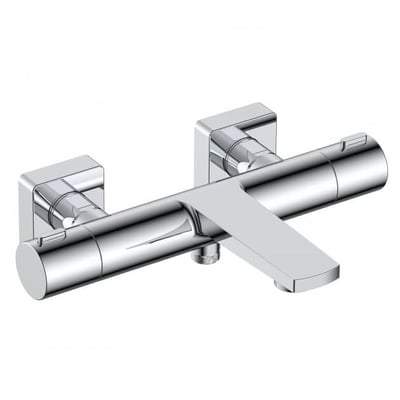 Wall Mounted Exposed Thermostatic Bath Shower Chrome Mixer Tap - Bathrooms