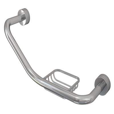 Angled Grab Rail with Integrated Soap Dish - Bathrooms