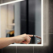 LED Illuminated Portrait Mirror with Demister, Shavers Socket and Touch Sensor Switch - Bathrooms