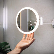 Plus LED Illuminated Round 3x Magnifying Mirror with Magnetic Pull Out Switch - Bathrooms