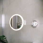 Plus LED Illuminated Round 3x Magnifying Mirror with Magnetic Pull Out Switch - Bathrooms