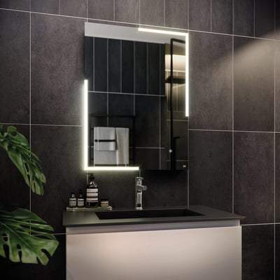 Citrine LED Illuminated Portrait Mirror with Demister, Shavers Socket and Touch Sensor Switch - Bathrooms