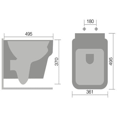 Medici Wall Hung Toilet (suitable for cistern & frame packs) - Bathrooms
