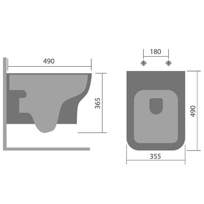 Bella Wall-Hung Toilet for use with Cistern & Frame Pack - Bathrooms
