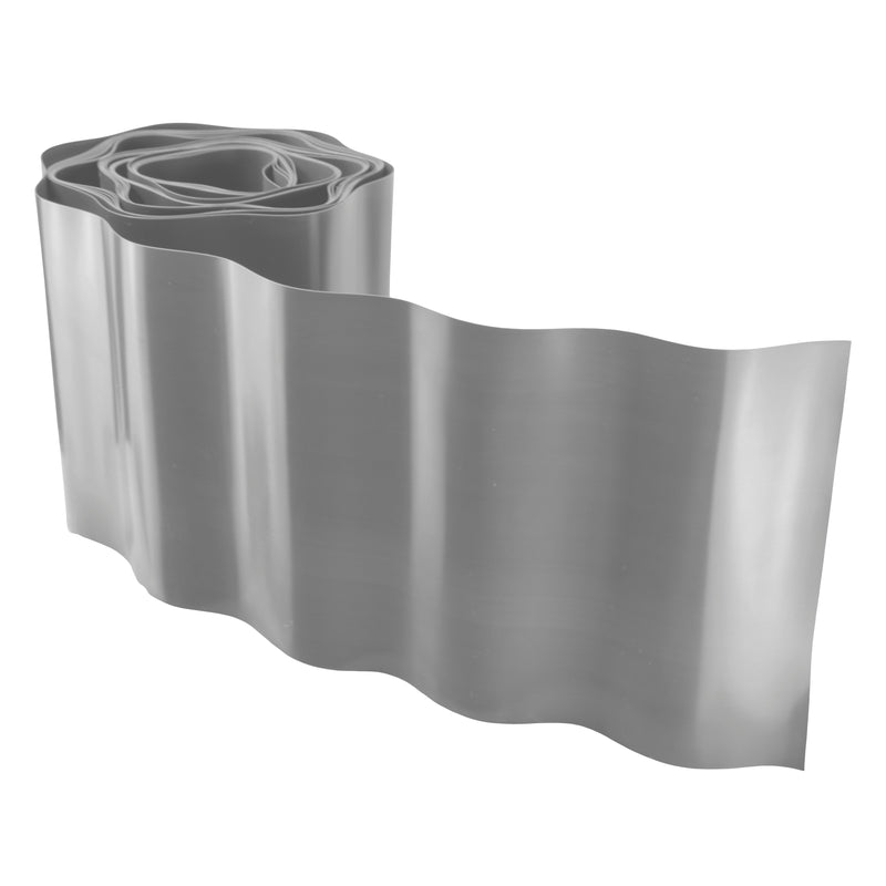 Wavy Plastic Garden Lawn Edging, H=10CM, L=9M, Light Gray - Hardware > Fencing & Barriers > Garden Borders & Edging > Edging Garden tools & Accesories
