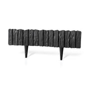 Lawn Edging, Plastic Palisade Wood Effect, 2.32m, Black - Home & Garden > Lawn & Garden Garden tools & Accesories