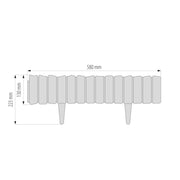 Lawn Edging, Plastic Palisade Wood Effect, 2.32m, Brown - Home & Garden > Lawn & Garden Garden tools & Accesories