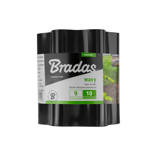 Wavy Plastic Garden Lawn Edging, H=10CM, L=9M, Black - Hardware > Fencing & Barriers > Garden Borders & Edging > Edging Garden tools & Accesories