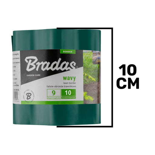 Wavy Plastic Garden Lawn Edging, H=10CM, L=9M, Green - Hardware > Fencing & Barriers > Garden Borders & Edging > Edging Garden tools & Accesories