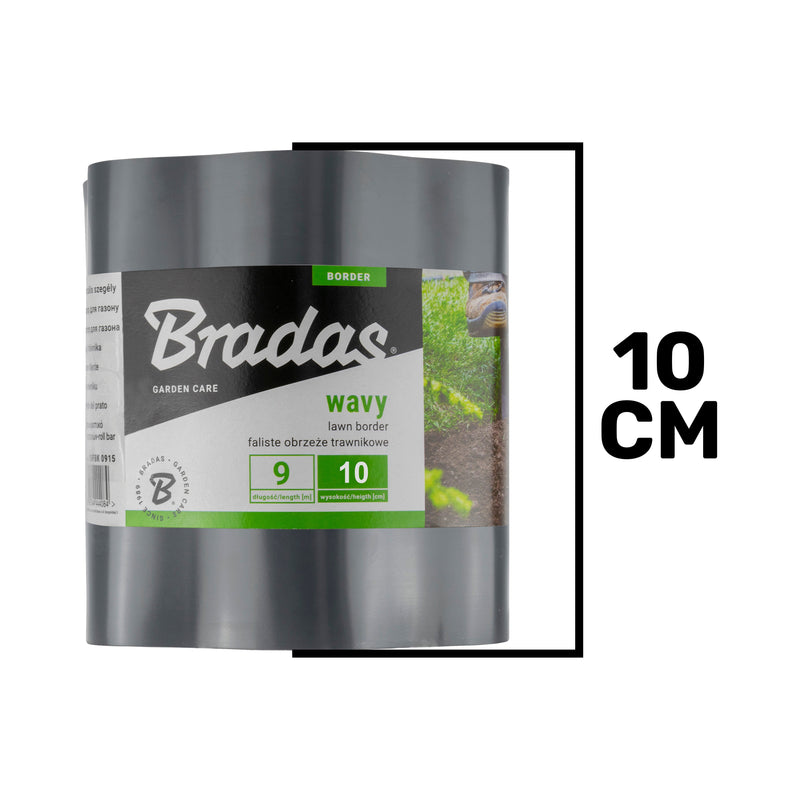 Wavy Plastic Garden Lawn Edging, H=10CM, L=9M, Gray - Hardware > Fencing & Barriers > Garden Borders & Edging > Edging Garden tools & Accesories