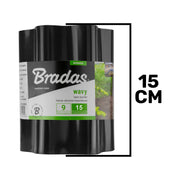 Wavy Plastic Garden Lawn Edging, H=15CM, L=9M, Black - Hardware > Fencing & Barriers > Garden Borders & Edging > Edging Garden tools & Accesories
