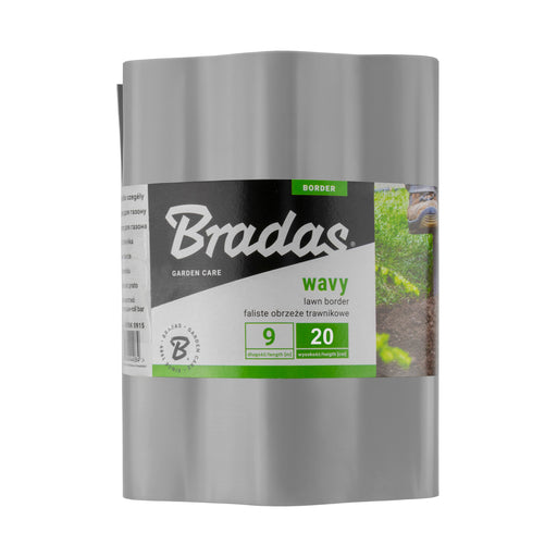 Wavy Plastic Garden Lawn Edging, H=20CM, L=9M, Light Gray - Hardware > Fencing & Barriers > Garden Borders & Edging > Edging Garden tools & Accesories