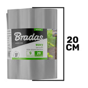 Wavy Plastic Garden Lawn Edging, H=20CM, L=9M, Light Gray - Hardware > Fencing & Barriers > Garden Borders & Edging > Edging Garden tools & Accesories