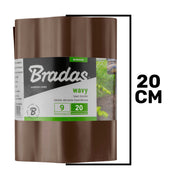 Wavy Plastic Garden Lawn Edging, H=20CM, L=9M, Brown - Hardware > Fencing & Barriers > Garden Borders & Edging > Edging Garden tools & Accesories