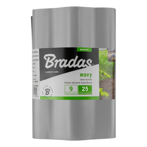 Wavy Plastic Garden Lawn Edging, H=25CM, L=9M, Light Gray - Hardware > Fencing & Barriers > Garden Borders & Edging > Edging Garden tools & Accesories