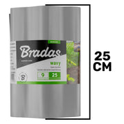 Wavy Plastic Garden Lawn Edging, H=25CM, L=9M, Light Gray - Hardware > Fencing & Barriers > Garden Borders & Edging > Edging Garden tools & Accesories