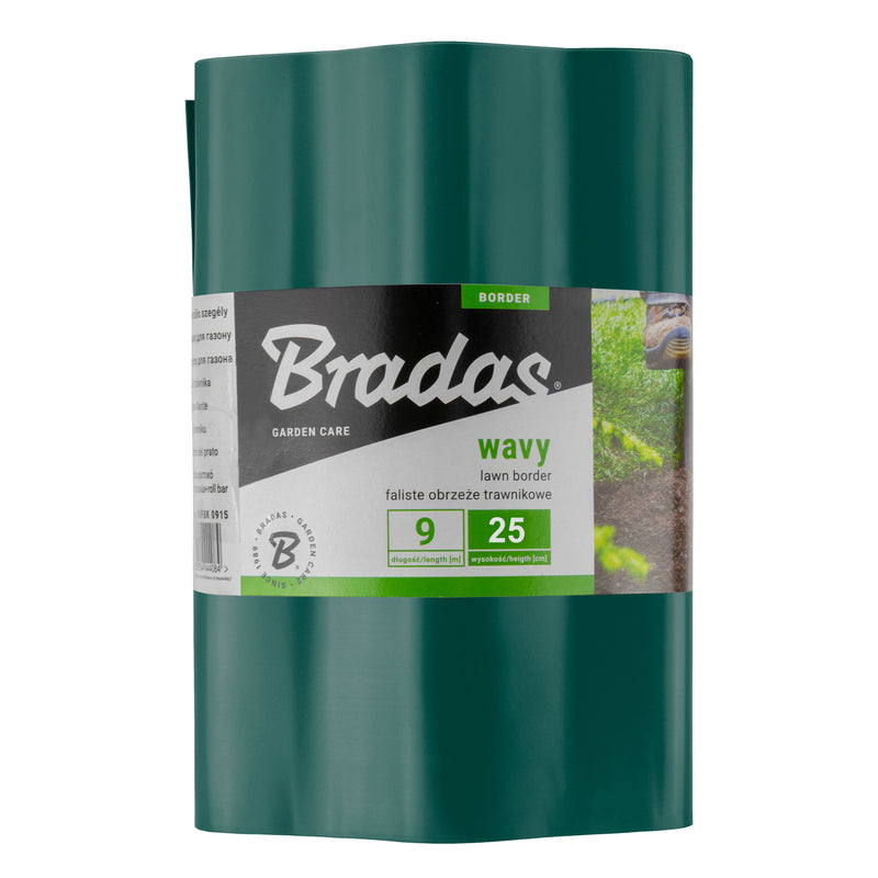 Wavy Plastic Garden Lawn Edging, H=25CM, L=9M, Green - Home & Garden Garden tools & Accesories