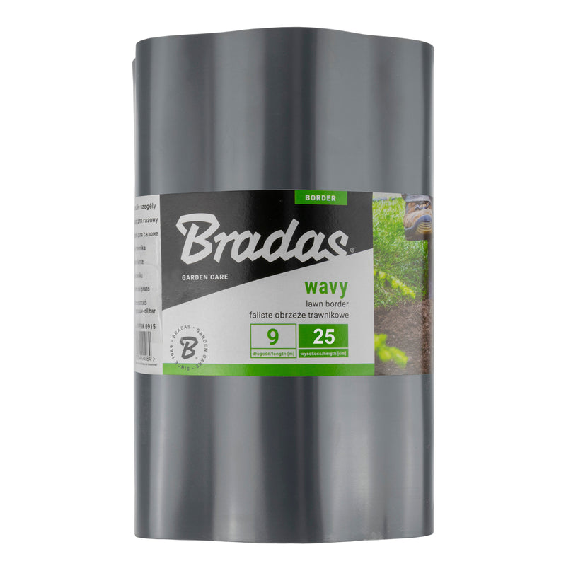 Wavy Plastic Garden Lawn Edging, H=25CM, L=9M, Gray - Hardware > Fencing & Barriers > Garden Borders & Edging > Edging Garden tools & Accesories