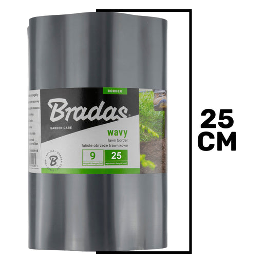 Wavy Plastic Garden Lawn Edging, H=25CM, L=9M, Gray - Hardware > Fencing & Barriers > Garden Borders & Edging > Edging Garden tools & Accesories