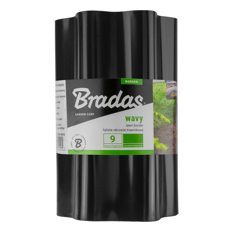 Wavy Plastic Garden Lawn Edging, H=25CM, L=9M, Black - Hardware > Fencing & Barriers > Garden Borders & Edging > Edging Garden tools & Accesories