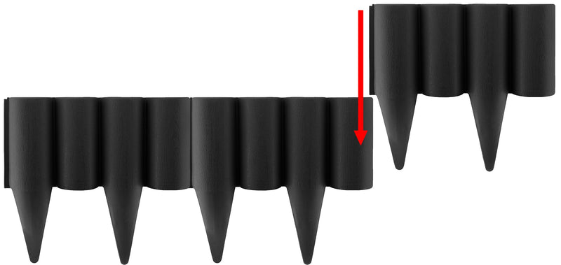 Lawn Edging, Plastic Palisade Wood Effect, 2.5m Box, Black - Hardware > Fencing & Barriers > Garden Borders & Edging Garden tools & Accesories