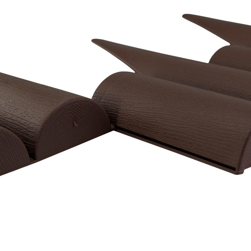 Lawn Edging, Plastic Palisade Wood Effect, 2.5m Box, Brown - Hardware > Fencing & Barriers > Garden Borders & Edging Garden tools & Accesories