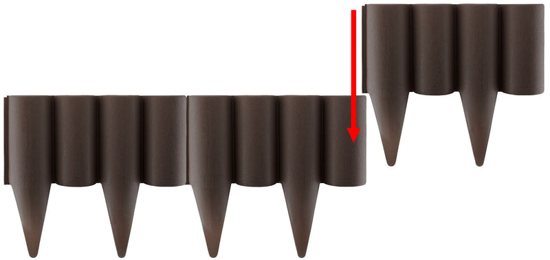 Lawn Edging, Plastic Palisade Wood Effect, 2.5m Box, Brown - Hardware > Fencing & Barriers > Garden Borders & Edging Garden tools & Accesories