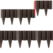 Lawn Edging, Plastic Palisade Wood Effect, 2.5m Box, Brown - Hardware > Fencing & Barriers > Garden Borders & Edging Garden tools & Accesories