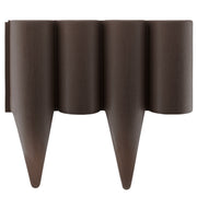 Lawn Edging, Plastic Palisade Wood Effect, 2.5m Box, Brown - Hardware > Fencing & Barriers > Garden Borders & Edging Garden tools & Accesories