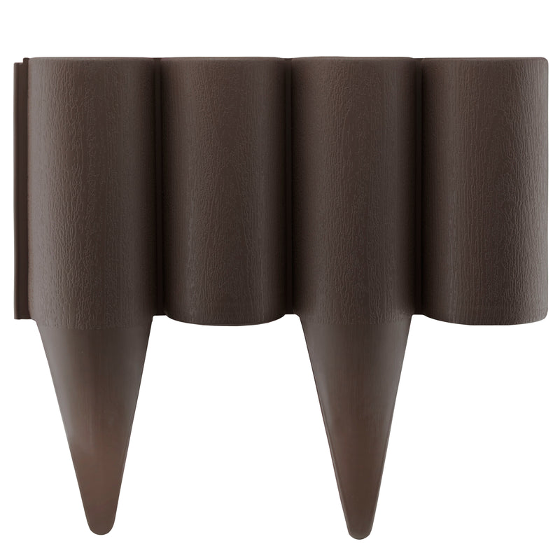 Lawn Edging, Plastic Palisade Wood Effect, 2.5m Box, Brown - Hardware > Fencing & Barriers > Garden Borders & Edging Garden tools & Accesories