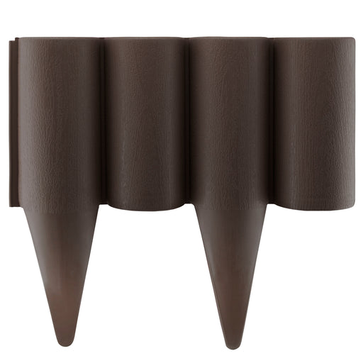 Lawn Edging, Plastic Palisade Wood Effect, 2.5m Box, Brown - Hardware > Fencing & Barriers > Garden Borders & Edging Garden tools & Accesories