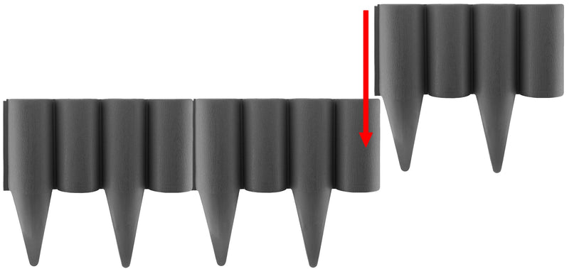 Lawn Edging, Plastic Palisade Wood Effect, 2.5m Box, Gray - Hardware > Fencing & Barriers > Garden Borders & Edging Garden tools & Accesories