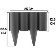 Lawn Edging, Plastic Palisade Wood Effect, 2.5m Box, Gray - Hardware > Fencing & Barriers > Garden Borders & Edging Garden tools & Accesories