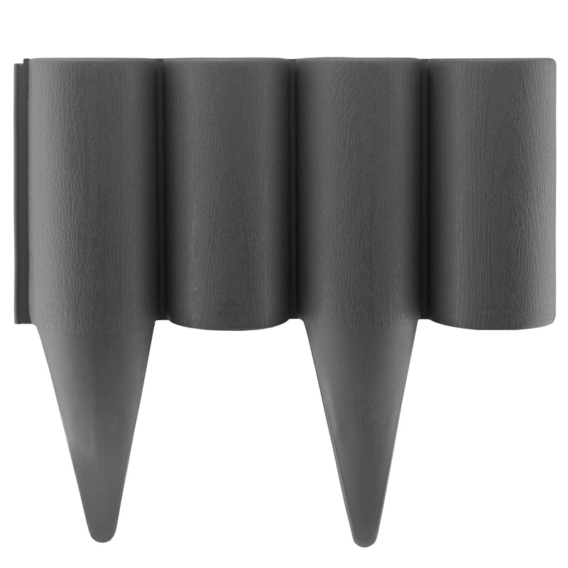 Lawn Edging, Plastic Palisade Wood Effect, 2.5m Box, Gray - Hardware > Fencing & Barriers > Garden Borders & Edging Garden tools & Accesories
