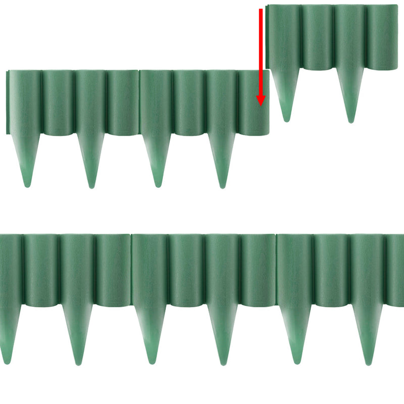 Lawn Edging, Plastic Palisade Wood Effect, 2.5m Box, Green - Hardware > Fencing & Barriers > Garden Borders & Edging Garden tools & Accesories