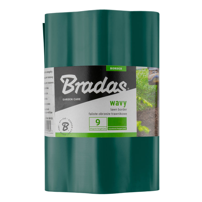 Wavy Plastic Garden Lawn Edging, H=10CM, L=9M, Green - Hardware > Fencing & Barriers > Garden Borders & Edging > Edging Garden tools & Accesories