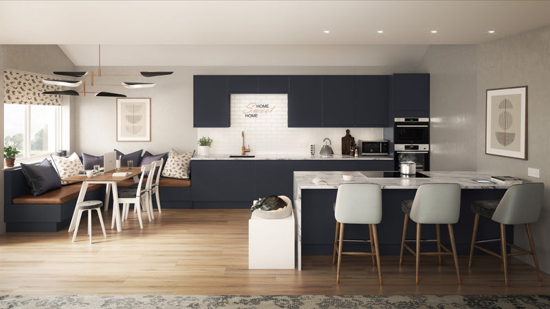 Larissa Handle Less Indigo Matt J Pull- Replacement Kitchen Doors CORNER DOORS -