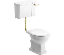Lenore Low Level WC w/Brushed Brass Finish & Soft Close Seat -