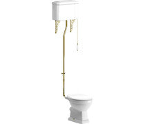 Lenore High Level WC w/Brushed Brass Finish & Soft Close Seat -