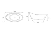 Lucius Freestanding 1500x720x720mm Bath -