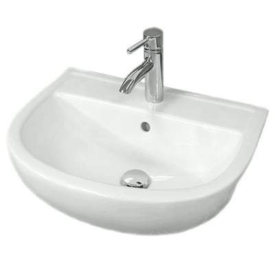 55cm Semi Recessed Basin in Alpine White - Bathrooms