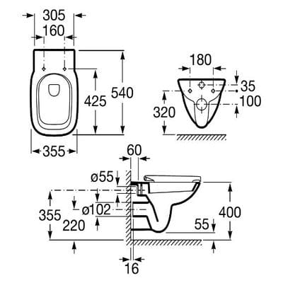 Debba Ceramic Wall Hung Toilet Pan - Bathrooms