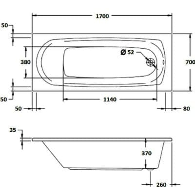 Caymen 6 Jet Whirlpool Bath - Bathrooms