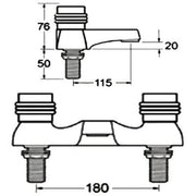 Danube-N Chrome Deck Mounted Bath Filler Tap - Bathrooms