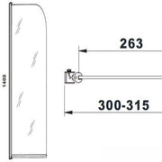 Aquaglass 5mm Mini Bath Screen - 1400 x 300mm - Bathrooms