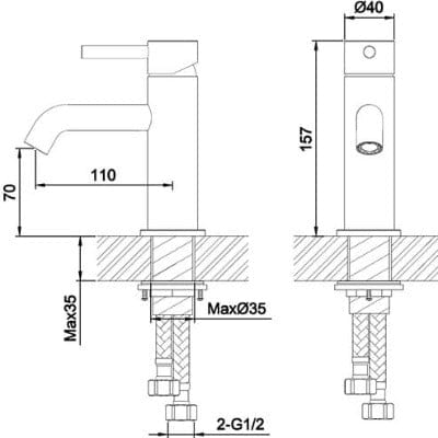 Solito Basin Mixer with Click-Clack Waste - Bathrooms