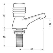 Danube-N Chrome Bath Pillar Tap - Bathrooms