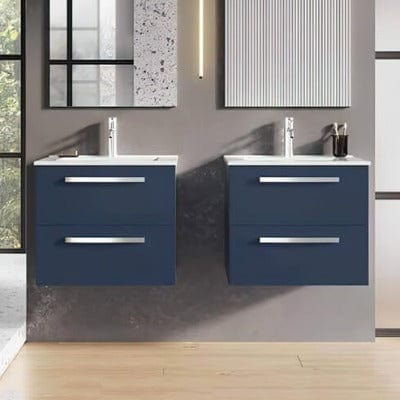 Aquatrend - 2 Drawer Wall Hung Base Unit & Basin - All Colours - Bathrooms