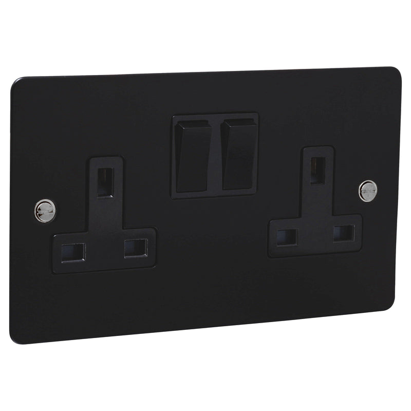 Caradok 2G Matt Black Socket - Steel Screws - Home & Garden > Lighting Caradok - Heavy Metal - Black