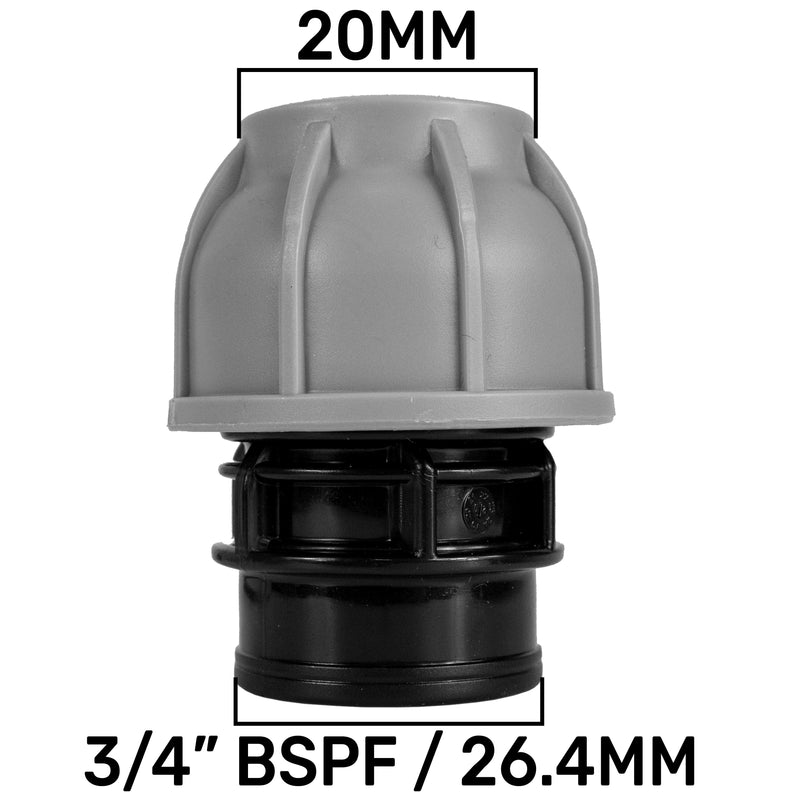In-Line BSPM Valve with 2 x 20mm MDPE Straight Connectors - Home & Garden > Lawn & Garden > Watering & Irrigation > Garden Hose Fittings & Valves > Garden Hose Fittings Garden watering